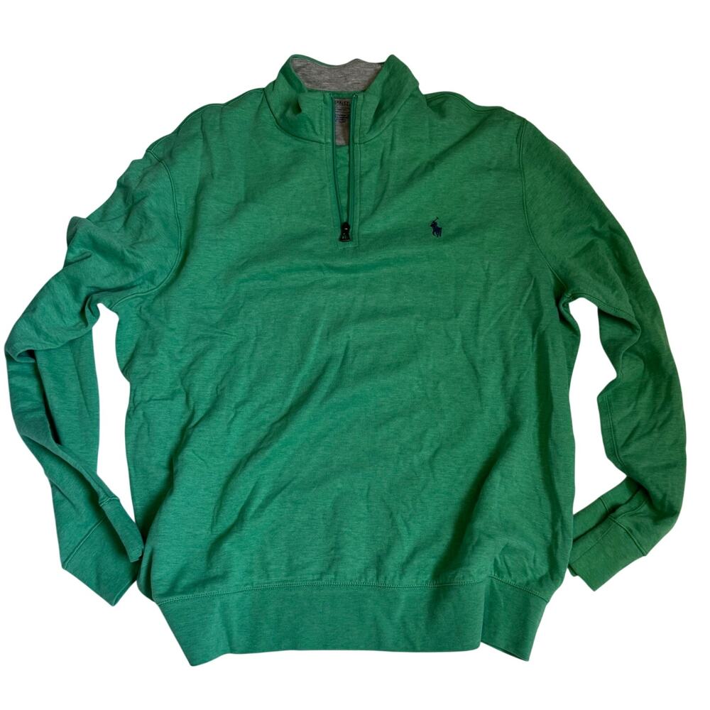 Polo Ralph Lauren Green Quarter Zip Long Sleeve Pullover Shirt Men's Large